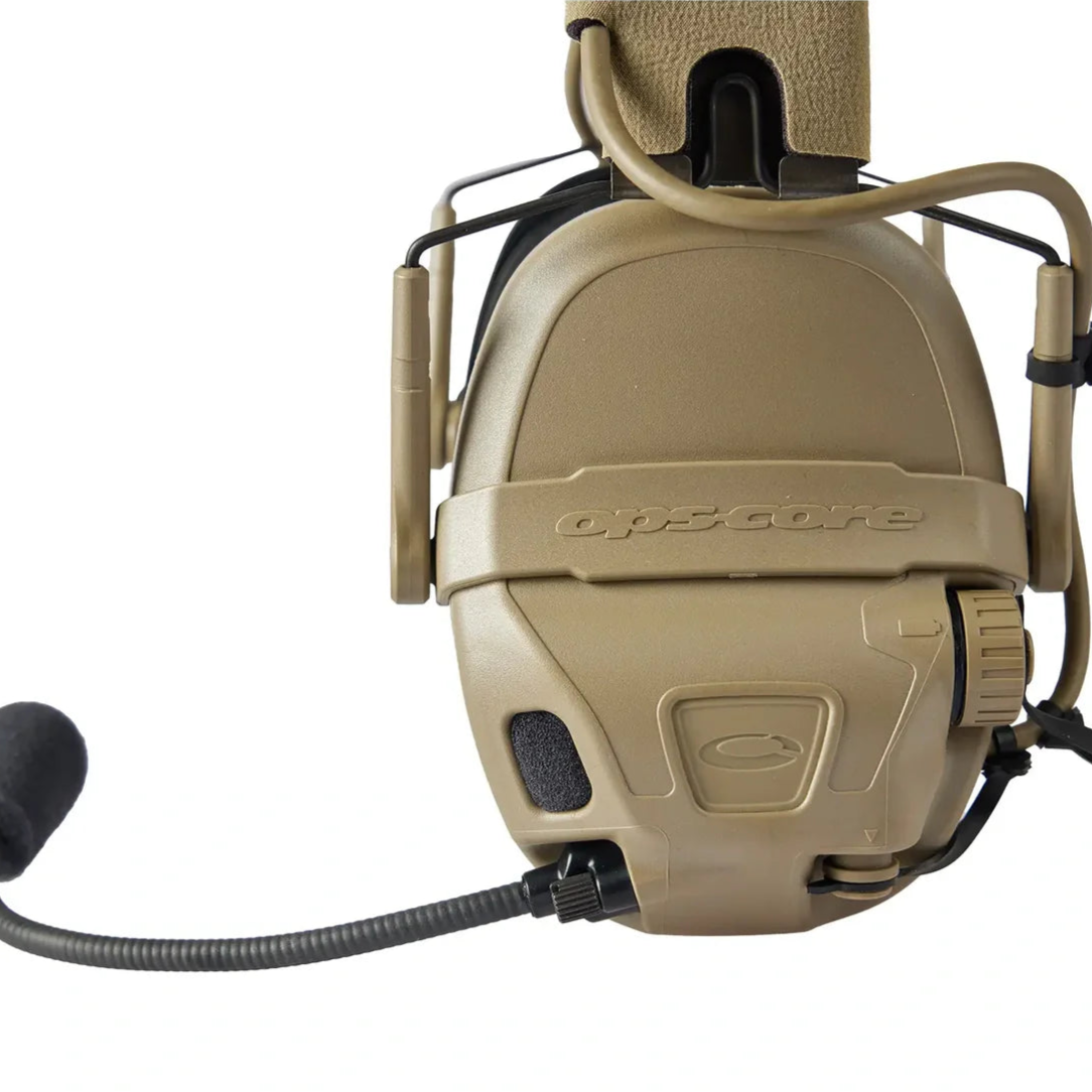 Активні навушники Ops-Core AMP Communication Headset-Connectorized. Верхній тримач. Tan