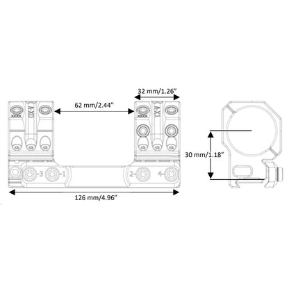 Моноблок Spuhr SP-3001. d - 30 мм. Medium. Picatinny